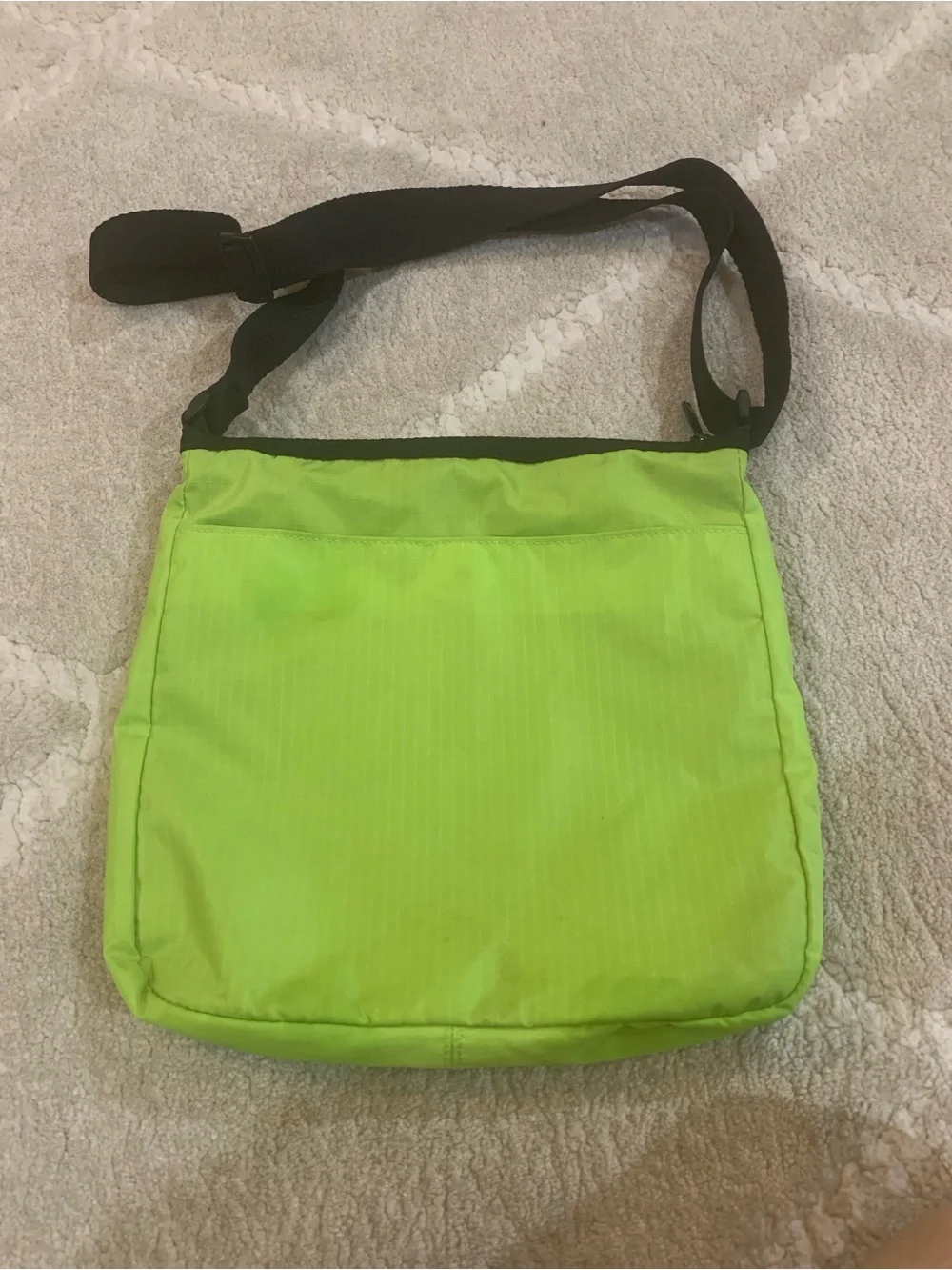 Lesportsac Lime Green Nylon Crossbody with Black Strap